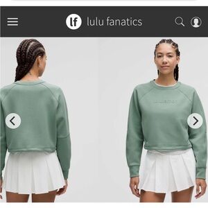 NWT Lululemon Smooth Spacer Cropped Pullover Graphic Sz 8 Crater Blue